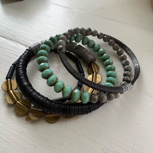David Aubree Wrap Bracelet with Natural Stone, Metal and Beads
